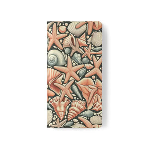 Samsung Galaxy Flip Cases Sea Shells Ocean Wave Design - Dipaliz - Mobile Phone