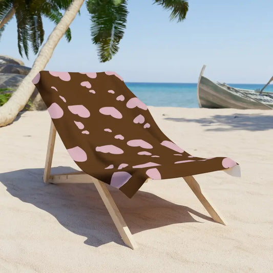 Make a Splash with the Pink Hearts Beach Towel - 30’’ × 60’’ Home Decor