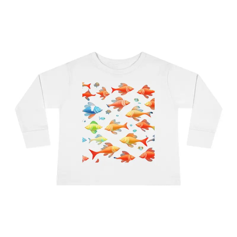 Catch Waves with Rainbow Fish Toddler Long Sleeve Tee - Kids Clothes