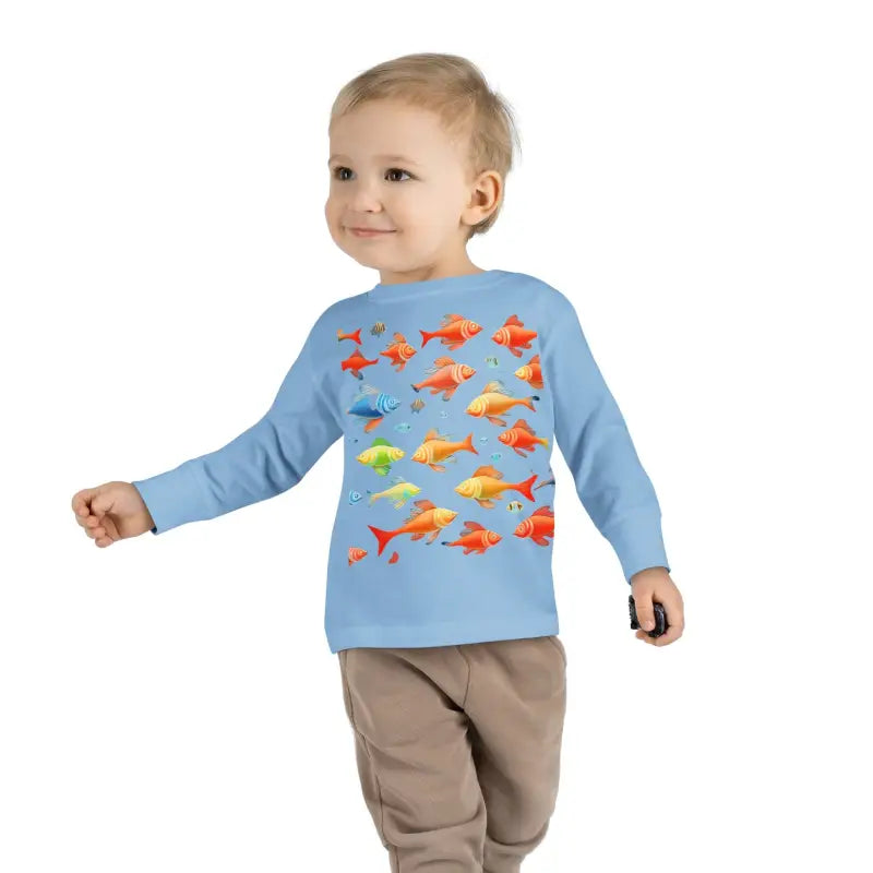 Catch Waves with Rainbow Fish Toddler Long Sleeve Tee - Kids Clothes