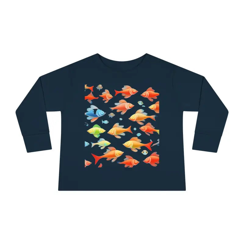 Catch Waves with Rainbow Fish Toddler Long Sleeve Tee - Kids Clothes