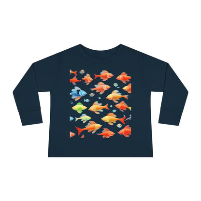 Catch Waves with Rainbow Fish Toddler Long Sleeve Tee - Kids Clothes