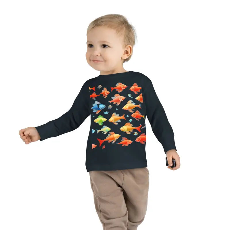 Catch Waves with Rainbow Fish Toddler Long Sleeve Tee - Kids Clothes