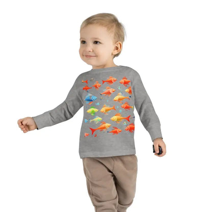 Catch Waves with Rainbow Fish Toddler Long Sleeve Tee - Kids Clothes