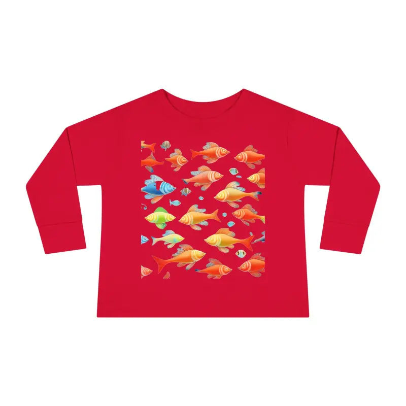 Catch Waves with Rainbow Fish Toddler Long Sleeve Tee - Kids Clothes