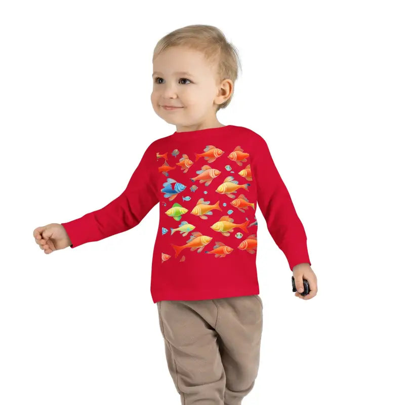 Catch Waves with Rainbow Fish Toddler Long Sleeve Tee - Kids Clothes