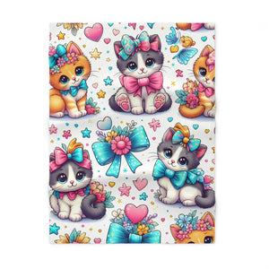 Cozy Cats Fleece Baby Blanket – Soft 30x40 - Dipaliz - Blankets