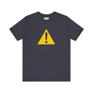 Cautionary Graphic Tee Airlume Combed Cotton Fun Casual - Dipaliz - Heather Midnight Navy / s - T-shirts