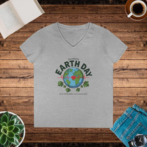 Eco Chic V-neck T-shirt Celebrate Earth Day - Dipaliz - T-shirts