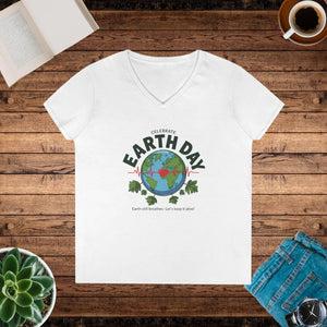 Eco Chic V-neck T-shirt Celebrate Earth Day - Dipaliz - T-shirts
