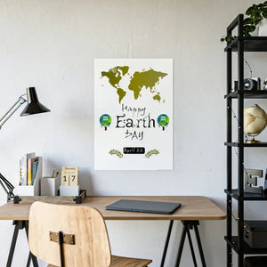 Happy Earth Day Poster - Glossy Celestial Eco Decor - Dipaliz - Posters Prints & Visual Artwork