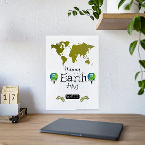 Happy Earth Day Poster - Glossy Celestial Eco Decor - Dipaliz - Posters Prints & Visual Artwork