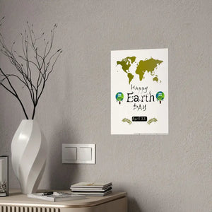 Happy Earth Day Poster - Glossy Celestial Eco Decor - Dipaliz - Posters Prints & Visual Artwork