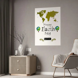 Happy Earth Day Poster - Glossy Celestial Eco Decor - Dipaliz - Posters Prints & Visual Artwork