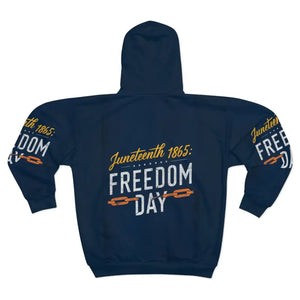 Juneteenth Unisex Zip Hoodie Freedom Day Black Zipper - Dipaliz - Hoodies