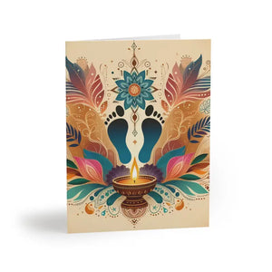 Vibrant Diya Greeting Cards - Illuminate Diwali Joy - Dipaliz - 24 Pcs / Matte / 4.25” x 5.5”