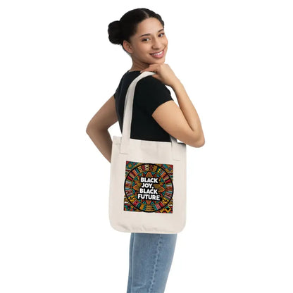 Celebrate Juneteenth with Eco-friendly Certified Organic Black Joy Tote - one Size / Natural Bags