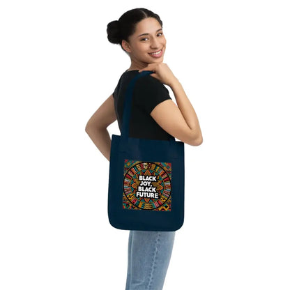 Celebrate Juneteenth with Eco-friendly Certified Organic Black Joy Tote - one Size / Navy Bags