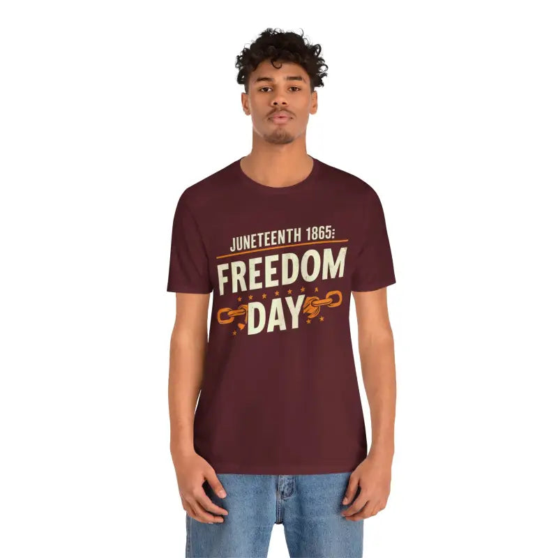 Celebrate Juneteenth in Style with Soft Cotton Unisex Tee - Maroon / s T-shirt