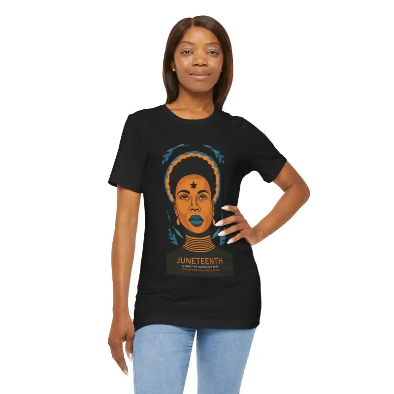 Juneteenth Vibes Unisex Jersey Tee Celebrate Freedom in Style - Black / s T-shirt