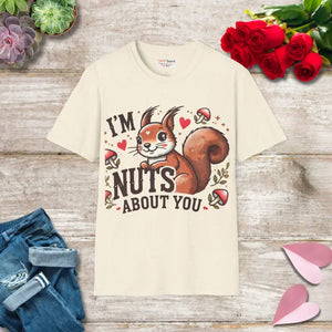 Cotton Tee - Nuts About you Squirrel Unisex Softstyle - Dipaliz - Natural / s - T-shirts
