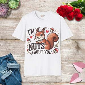 Cotton Tee - Nuts About you Squirrel Unisex Softstyle - Dipaliz - White / s - T-shirts