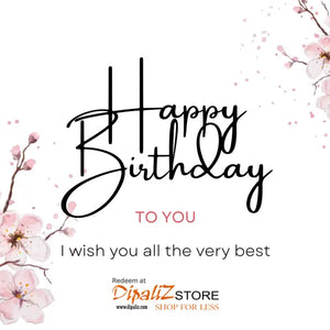 Dipaliz Happy Birthday Cherry Floral Gift Card - Joyful Celebration - Cards