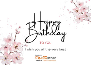 Dipaliz Happy Birthday Cherry Floral Gift Card - Joyful Celebration - Cards
