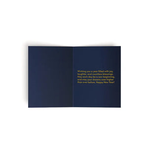 Year Cards - Vibrant New Greeting - Dipaliz - & Note