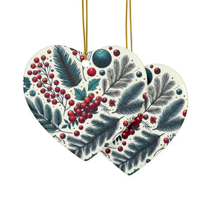 Spruce & Berries Ornaments Glossy Finish Ceramic Decor - Dipaliz - Holiday