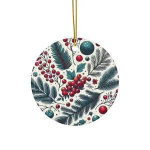 Spruce & Berries Ornaments Glossy Finish Ceramic Decor - Dipaliz - Holiday
