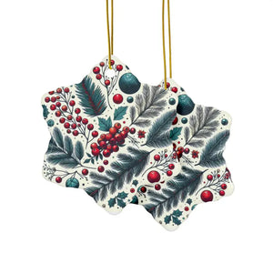 Spruce & Berries Ornaments Glossy Finish Ceramic Decor - Dipaliz - Holiday