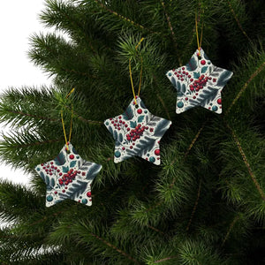 Spruce & Berries Ornaments Glossy Finish Ceramic Decor - Dipaliz - Holiday