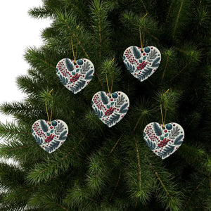 Spruce & Berries Ornaments Glossy Finish Ceramic Decor - Dipaliz - Holiday
