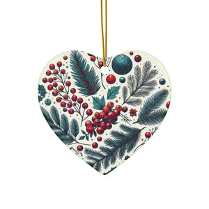 Spruce & Berries Ornaments Glossy Finish Ceramic Decor - Dipaliz - Holiday