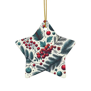 Spruce & Berries Ornaments Glossy Finish Ceramic Decor - Dipaliz - Holiday