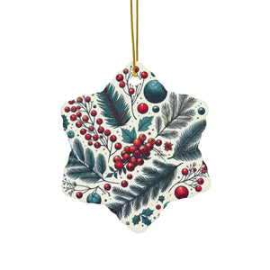 Spruce & Berries Ornaments Glossy Finish Ceramic Decor - Dipaliz - Holiday