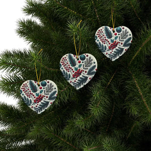 Spruce & Berries Ornaments Glossy Finish Ceramic Decor - Dipaliz - Holiday
