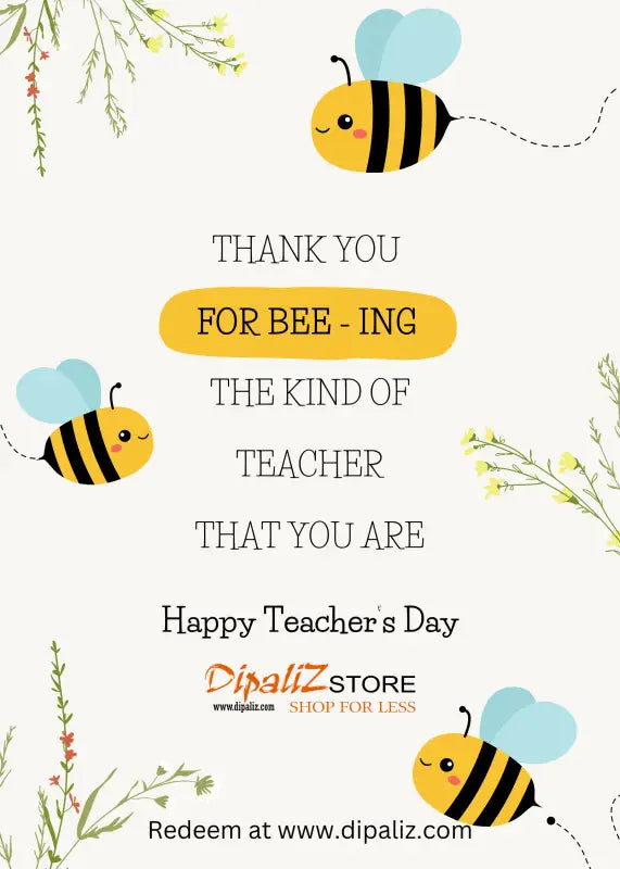 Celebrate Teacher’s Day with Dipaliz Virtual Gift Cards! - Card