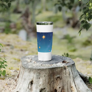 Celestial Copper Tumbler 22oz Cosmic Night Sky Design - Dipaliz - White - Tumblers