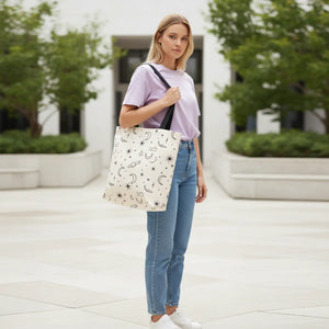 Celestial Moon Design Tote - Stars Adjustable Strap - Dipaliz - Bags