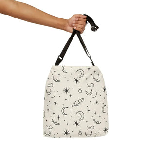 Stars Adjustable Tote - Celestial Moon Design Night Sky Bag - Dipaliz - 16’’ × - Bags