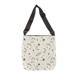 Stars Adjustable Tote - Celestial Moon Design Night Sky Bag - Dipaliz - Bags