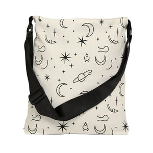 Stars Adjustable Tote - Celestial Moon Design Night Sky Bag - Dipaliz - Bags