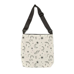 Stars Adjustable Tote - Celestial Moon Design Night Sky Bag - Dipaliz - Bags