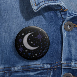 Glossy Celestial Pin Buttons - Moon Accessories - Dipaliz - Pinback