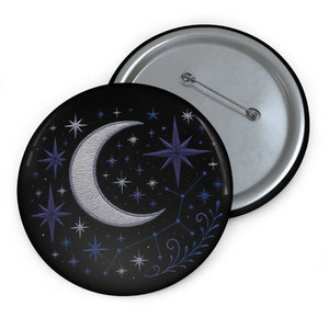 Glossy Celestial Pin Buttons - Moon Accessories - Dipaliz - Pinback