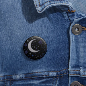 Glossy Celestial Pin Buttons - Moon Accessories - Dipaliz - Pinback