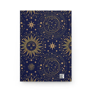 Celestial Sun & Moon Hardcover Journal, Midnight Starry Notebook - Journals