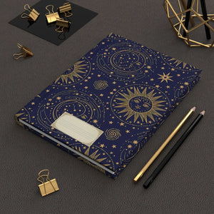 Celestial Sun & Moon Hardcover Journal, Midnight Starry Notebook - Journals